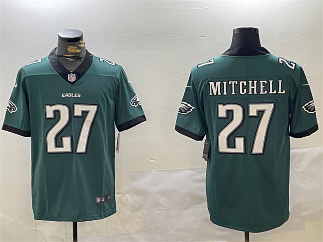 Men's Philadelphia Eagles #27 Quinyon Mitchell Green Vapor Untouchable Limited Stitched Football Jersey Men's Philadelphia Eagles #27 Quinyon Mitchell Green Vapor Untouchable Limited Stitched Football Jersey